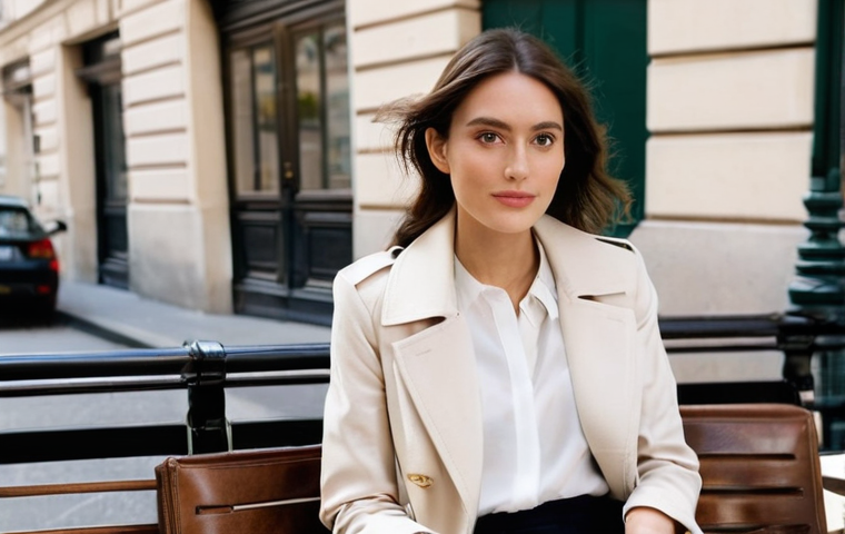 생로랑 YSL 모노그램 지갑의 인기 이유 - **Prompt 1: Everyday Parisian Chic with YSL**
"A stylish woman in her late 20s to early 30s, wea...