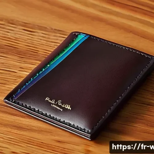 Home 33 폴 스미스 스트라이프 카드 지갑 스타일 - A close-up of a luxurious Paul Smith cardholder made from fine, durable leather with a smooth textur...